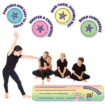 CARTWHIRLER Cartwheel Training Mats - At Home Gymnastics Mat, Toy Mats for All Kids, Yoga, Dance, An...