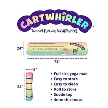 CARTWHIRLER Cartwheel Training Mats - At Home Gymnastics Mat, Toy Mats for All Kids, Yoga, Dance, And Play Mat, For Ages 4-12+, 2ft x 6ft