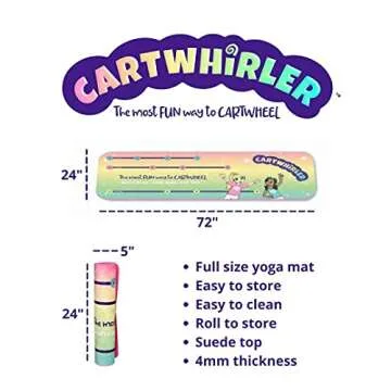 CARTWHIRLER Cartwheel Training Mats - At Home Gymnastics Mat, Toy Mats for All Kids, Yoga, Dance, And Play Mat, For Ages 4-12+, 2ft x 6ft