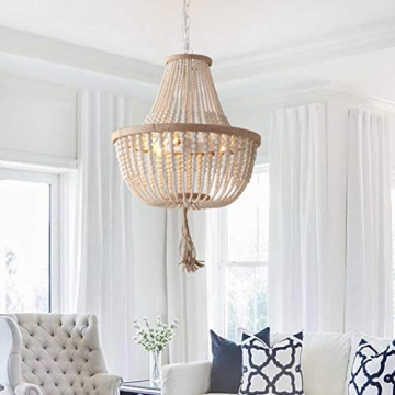 SAFAVIEH Boho Farmhouse Cream Pendant Light with LED Bulbs
