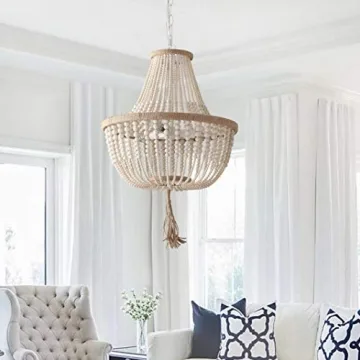 SAFAVIEH Boho Farmhouse Cream Pendant Light with LED Bulbs