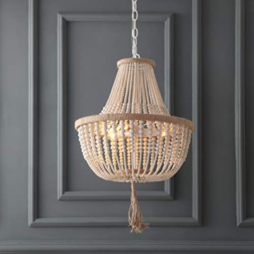 SAFAVIEH Boho Farmhouse Cream Pendant Light with LED Bulbs