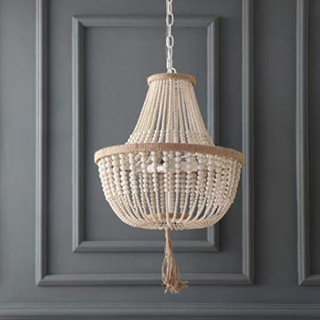 SAFAVIEH Boho Farmhouse Cream Pendant Light with LED Bulbs