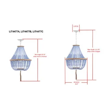 SAFAVIEH Boho Farmhouse Cream Pendant Light with LED Bulbs