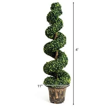 GOPLUS 4 Ft Artificial Boxwood Tree for Home Decor