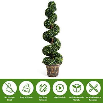 GOPLUS 4 Ft Artificial Boxwood Tree for Home Decor