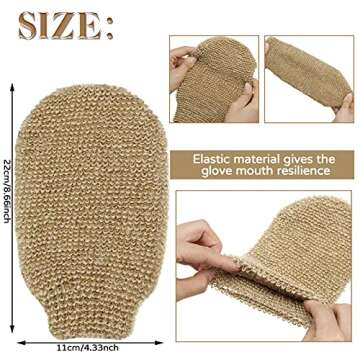 4 Pieces Natural Exfoliating Hemp Bath Mitts - Eco-Friendly Scrubber