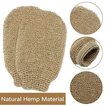 Natural Exfoliating Hemp Bath Mitts for Men & Women