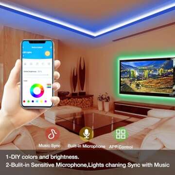 DAYBETTER Smart RGB Led Strip Lights, 50ft with App Control for Home Decor