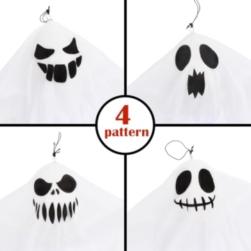 Cute Flying Ghosts for Halloween Decor | Set of 4