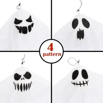 Cute Flying Ghosts for Halloween Decor | Set of 4