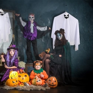 Cute Flying Ghosts for Halloween Decor | Set of 4