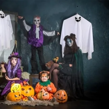 Cute Flying Ghosts for Halloween Decor | Set of 4