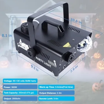 ARICOR Fog Machine - Wireless Remote Smoke Machine with Colorful LED Light Effect, Perfect for Hallo...