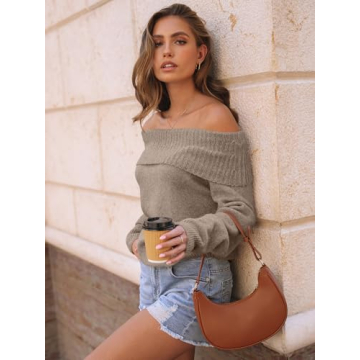 Stylish LILLUSORY Off the Shoulder Sweater for Women