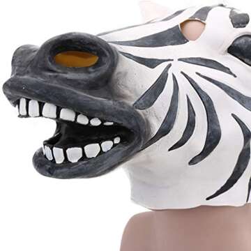 STYLER Latex Zebra Head Mask for Halloween Party - Cosplay Costume Party Animal Mask