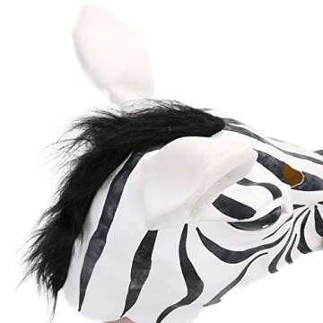 STYLER Latex Zebra Head Mask for Halloween Party - Cosplay Costume Party Animal Mask