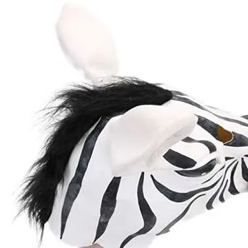 STYLER Latex Zebra Head Mask for Halloween Party - Cosplay Costume Party Animal Mask