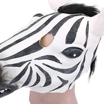 STYLER Latex Zebra Head Mask for Halloween Party - Cosplay Costume Party Animal Mask