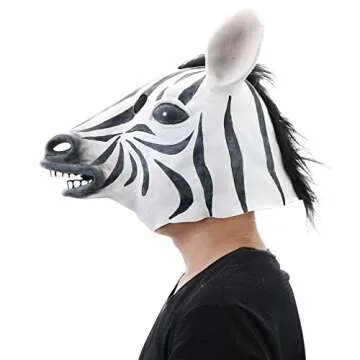 STYLER Latex Zebra Head Mask for Halloween Party - Cosplay Costume Party Animal Mask