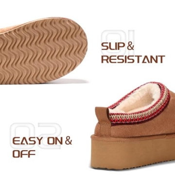 ZEXSAFETY Platform Slippers for Women - Cozy Winter Footwear