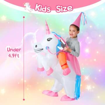 YEAHBEER Unicorn Costume Inflatable Suit Halloween Cosplay Fantasy Costumes (Kids Unicorn)