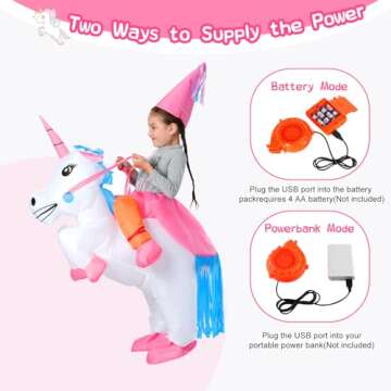 YEAHBEER Unicorn Costume Inflatable Suit Halloween Cosplay Fantasy Costumes (Kids Unicorn)