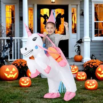 YEAHBEER Unicorn Costume Inflatable Suit Halloween Cosplay Fantasy Costumes (Kids Unicorn)