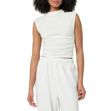 The Drop Women's Raylen Sleeveless Ruched Top - Flattering, Stylish, Multi-Occasion Wear