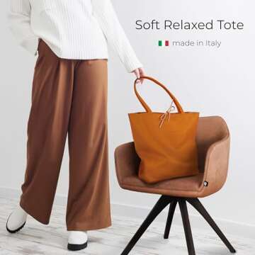 TAKEASY Italian Leather Tote Bag for Women | Stylish & Practical