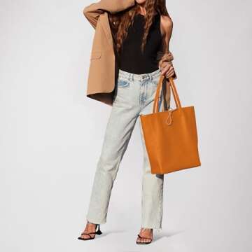 TAKEASY Italian Leather Tote Bag for Women | Stylish & Practical