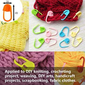 Stitch Counters 2 Pcs LED Digital Row Counter and Stitch Markers 50 Pcs Crochet Stitch Markers for Knitting Sewing Stitching Weaving, Muslim Pray, Recording Sports Scoring, Lap Counting by ILouxNei