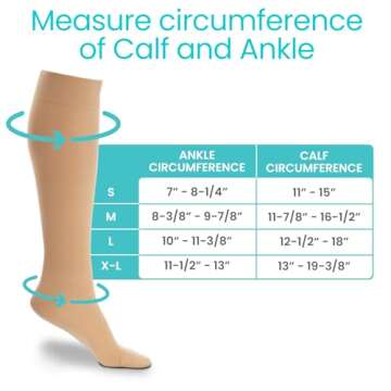 Vive Compression Stockings for Women , Men | 15 - 20 mmHg Medical Compression Support for Varicose V...