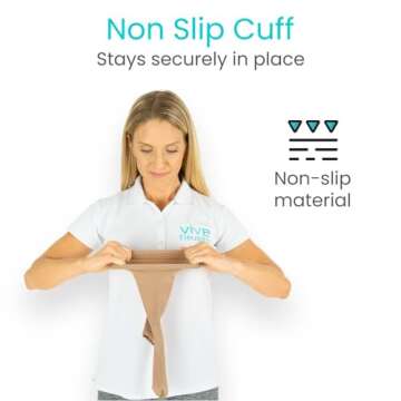 Vive Compression Stockings for Women , Men | 15 - 20 mmHg Medical Compression Support for Varicose Veins - Ultra Sheer TED Style Hose- Knee High for Swelling, Soreness, Maternity, Pregnancy, Nurses