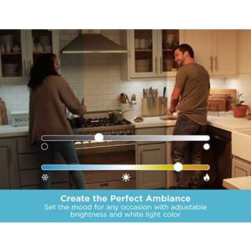 BLACK+DECKER Works with Alexa Smart Under Cabinet Lighting Kit, Adjustable LEDs, (3) 9" Bars White