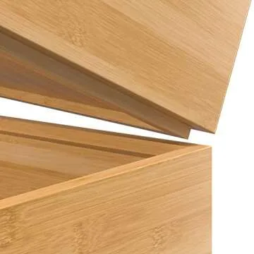 VeyFey Silverware Tray - Stackable Bamboo Organizer Set