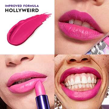 URBAN DECAY Vice Hydrating Lipstick (Hollyweird - Bright Pink - Cream Finish), Creamy Formula, Moist...