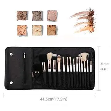 Z'OREYA 15pcs Luxury Rose Gold Makeup Brushes Set