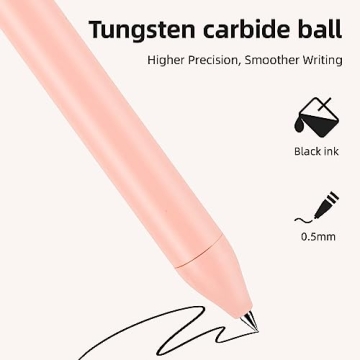 NUSIGN 0.5mm Quick Dry Black Ink Gel Pens 5 Pack