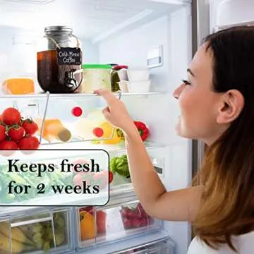 1 Gallon Cold Brew Coffee Maker - 3rd Generation Fine Mesh Filter - Stainless Steel Spigot - Extra Thick Large Glass Mason Jar Drink Dispenser Carafe, Iced Coffee Maker & Sun Tea Pitcher with Infuser.