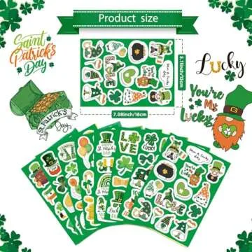 309PCS St. Patrick's Day Theme Stickers Shamrock Stickers for Kids Irish Stickers St. Patrick's Day ...
