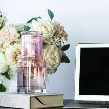 Elegant Bedside Water Carafe in Pink Glass for Stylish Decor