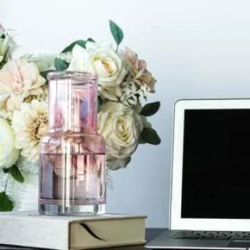 Elegant Bedside Water Carafe in Pink Glass for Stylish Decor