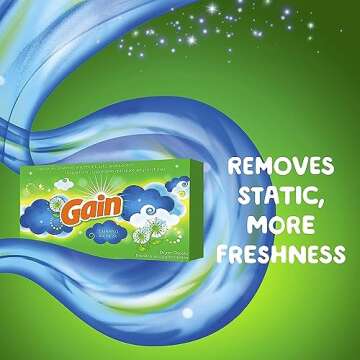 Gain Fabric Softener Dryer Sheets, Blissful Breeze, 120 Count