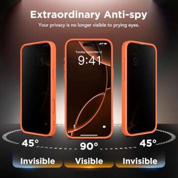 Magnetic for iPhone 16 Pro Case with Camera Control Button,Compatible with MagSafe,[Full Camera Protection][Privacy Screen Protector]Non-slip Matte Translucent iPhone 16 Pro Phone Cover(Bright Orange)