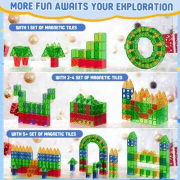 LATI Magnetic Tiles for Kids, Magnetic Blocks Building Sensory Montessori Toys STEM Educational Magnet Toy for Toddler Preschool Learning Construction Toys for Boys Girls Ages 3-8