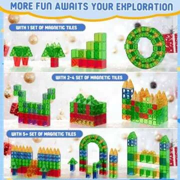 LATI Magnetic Tiles for Kids, Magnetic Blocks Building Sensory Montessori Toys STEM Educational Magnet Toy for Toddler Preschool Learning Construction Toys for Boys Girls Ages 3-8