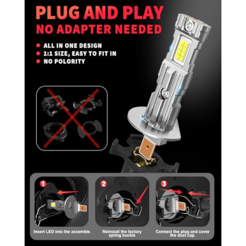 Krieges 2024 H1 Fog Bulbs - Mini Size, 6500K Waterproof