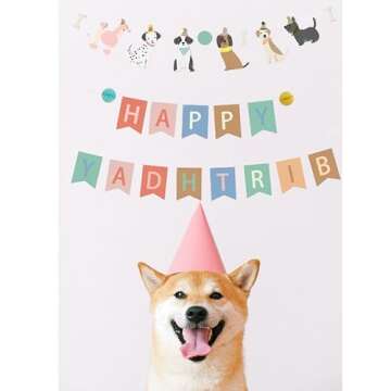 Dog Party Happy Birthday Banner for Celebrations