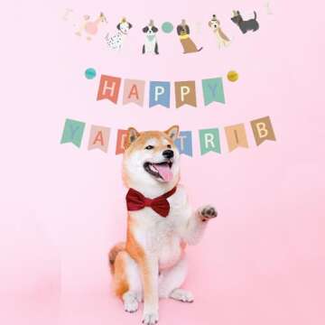 Dog Party Happy Birthday Banner for Celebrations